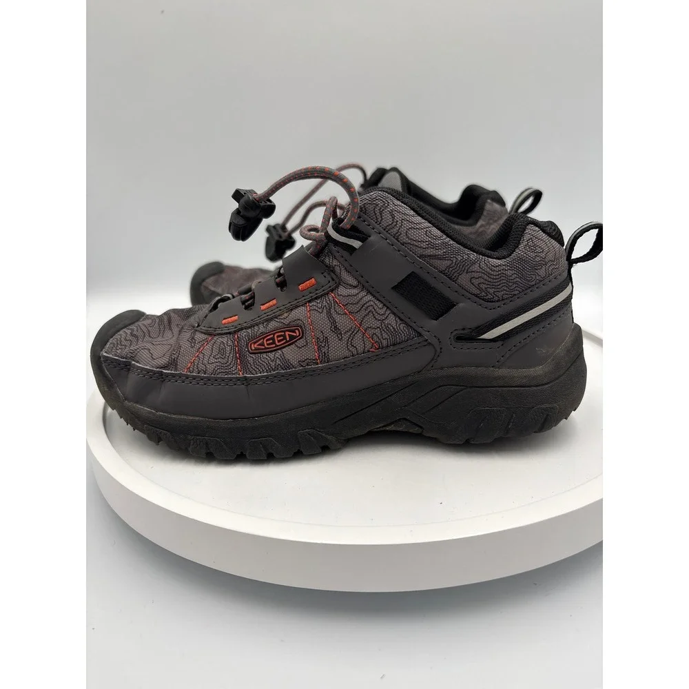 KEEN Wanduro Low Hiking Shoes Size 1 Gray Orange Gorpcore Trail Bungee 1026064